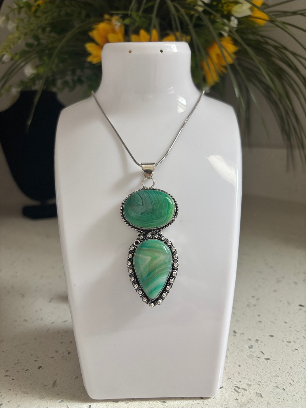 Solar Agate Gemstone Handmade Pendant Necklace